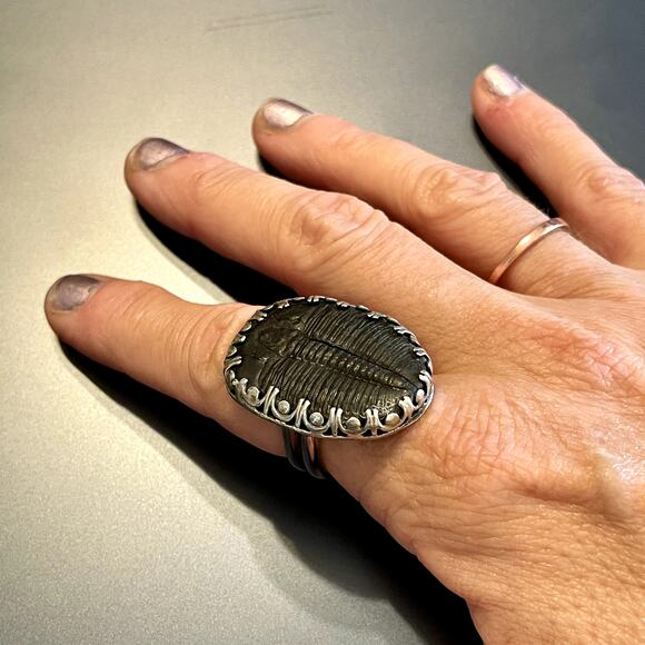 🎉HP!🎉Trilobite Silver Ring (sized 8.5) - Picture 7 of 7